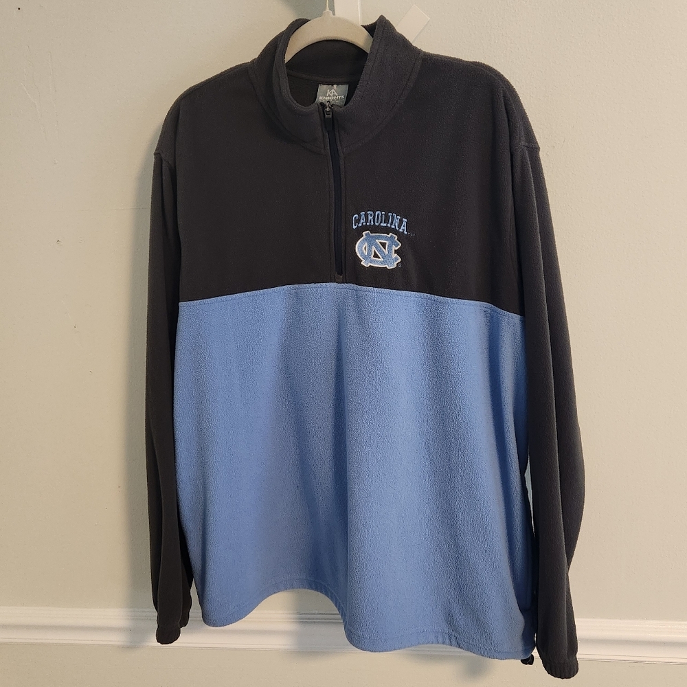 UNC Tar Heels Carolina Blue & Navy Quarter-Zip Fleece Pullover Xl‎ Like New